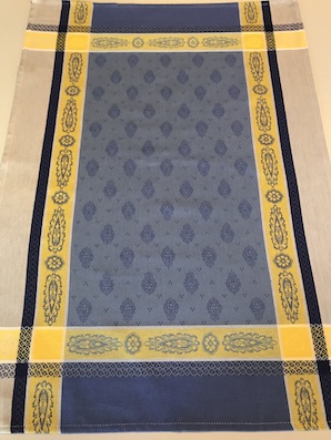 french jacquard kitchen towel blue